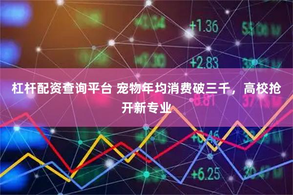 杠杆配资查询平台 宠物年均消费破三千，高校抢开新专业
