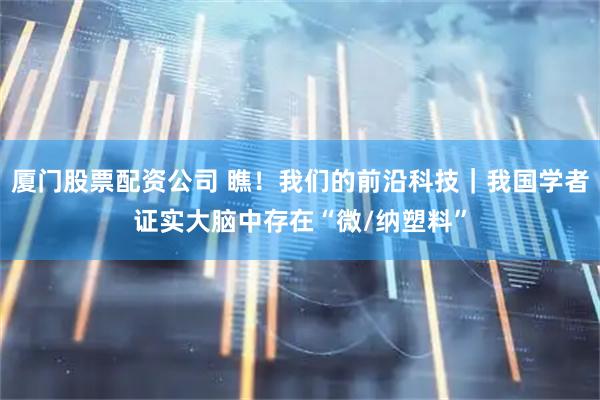 厦门股票配资公司 瞧！我们的前沿科技｜我国学者证实大脑中存在“微/纳塑料”